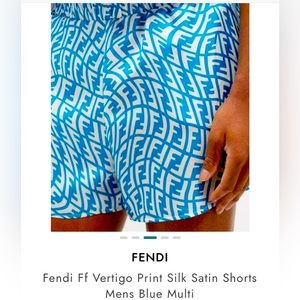 Unisex Fendi vertigo satin/silk Bermuda shorts